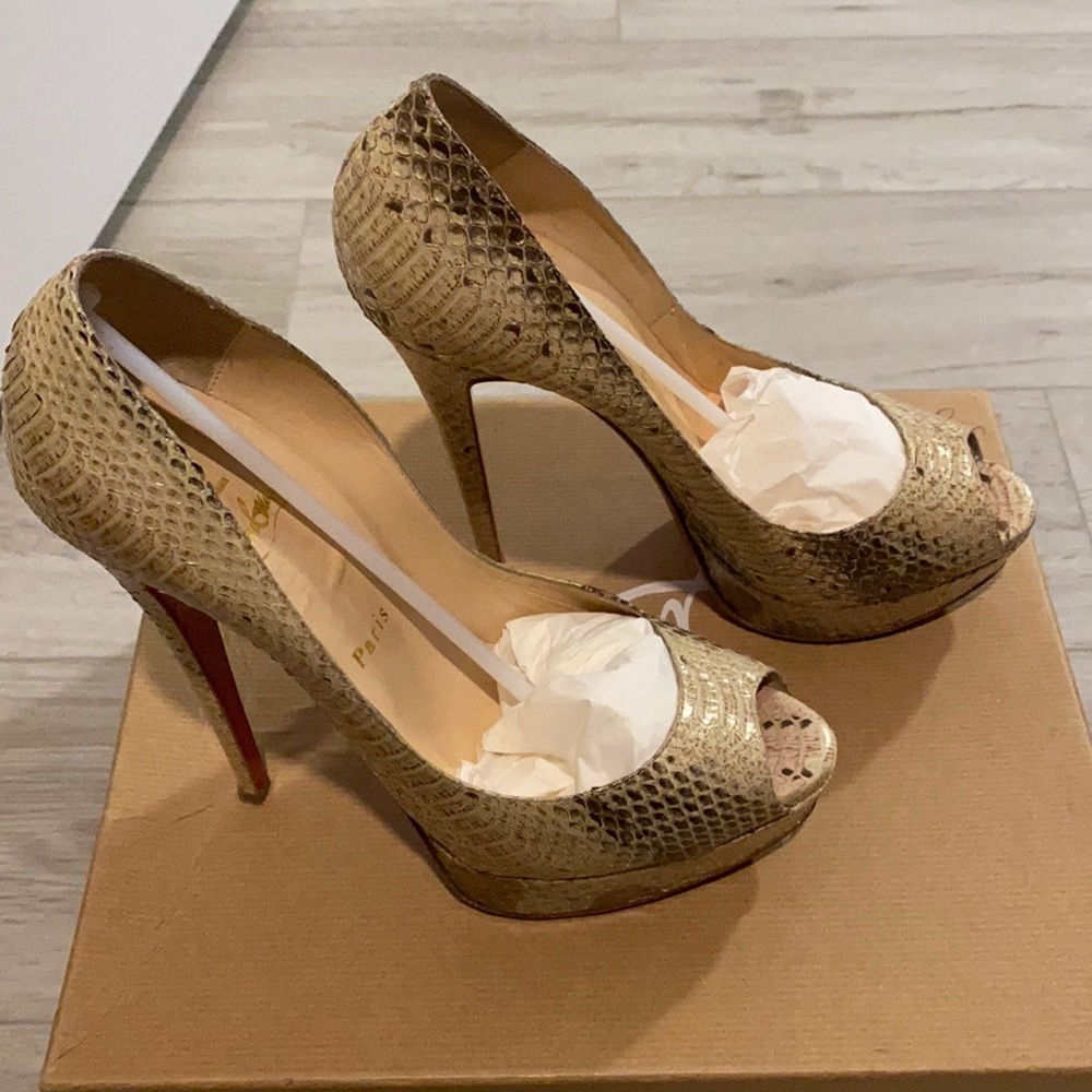 SOLD !!! Christian Louboutin platform peep toe with box